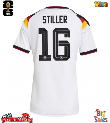Germany Angelo Stiller #16 Replica Home Stadium Shirt for Women World Cup 2026 Short Sleeve